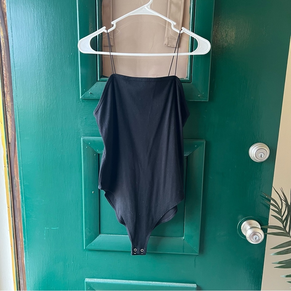 Wild Fable Black Spaghetti Strap Bodysuit